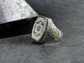 Sterling Silver Seal of Solomon Ring: Green Zircon Spiritual Design