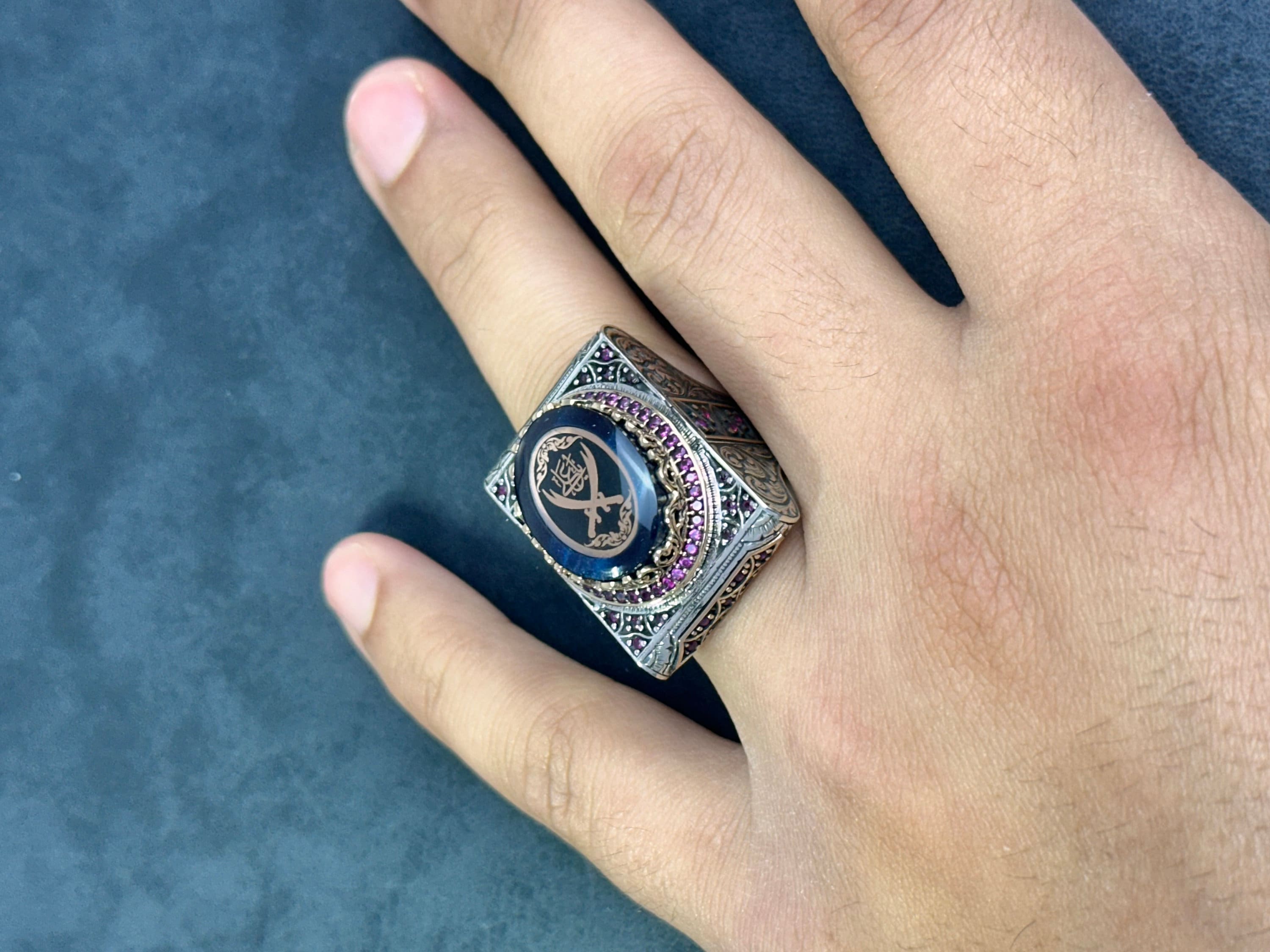 Sterling Silver Zulfiqar Sword Ring - Hazrat Ali Symbol