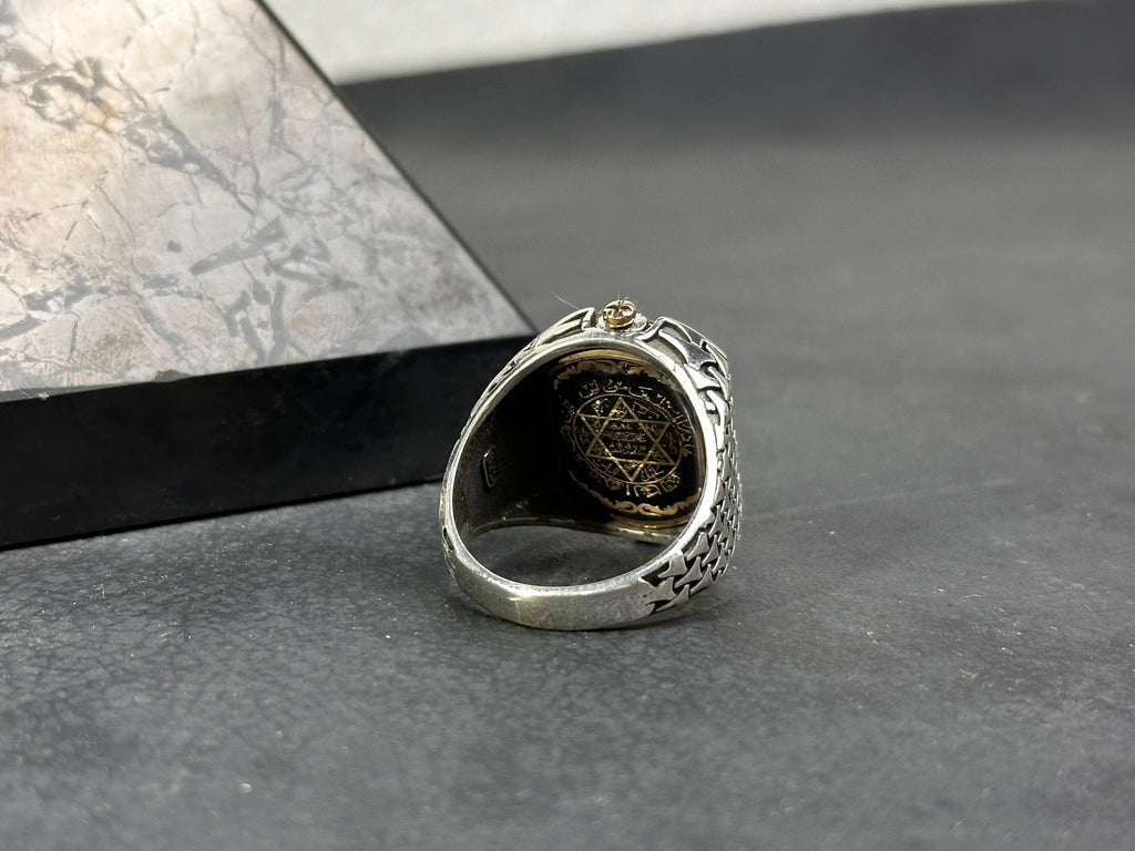 Turquoise Men's Ring - Sterling Silver, Square Gemstone