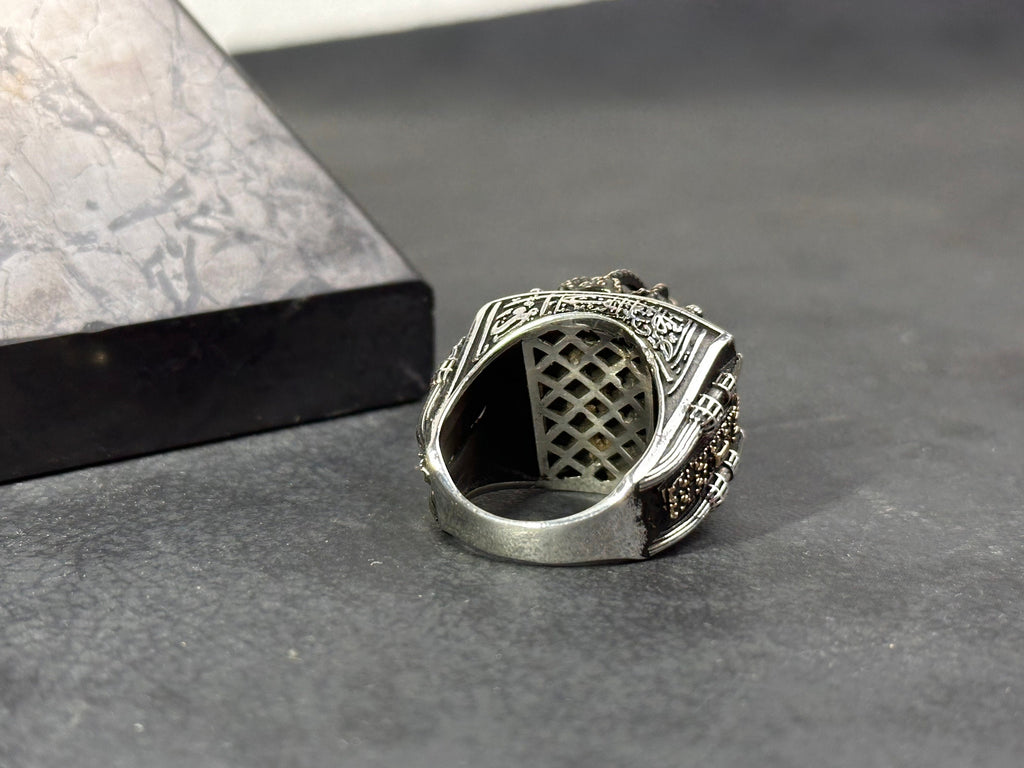 Al Aqsa Mosque Sterling Silver Ring - Oversized Handmade Men's Band