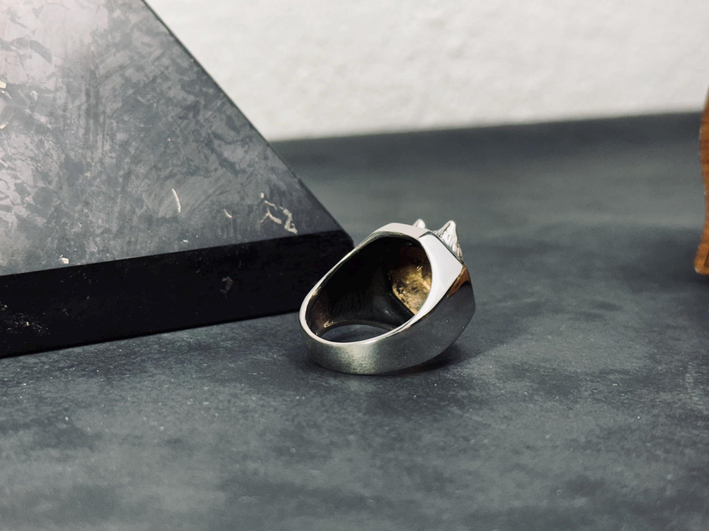 Wolf Statement Ring: Sterling Silver Handmade (Men's Sizes)