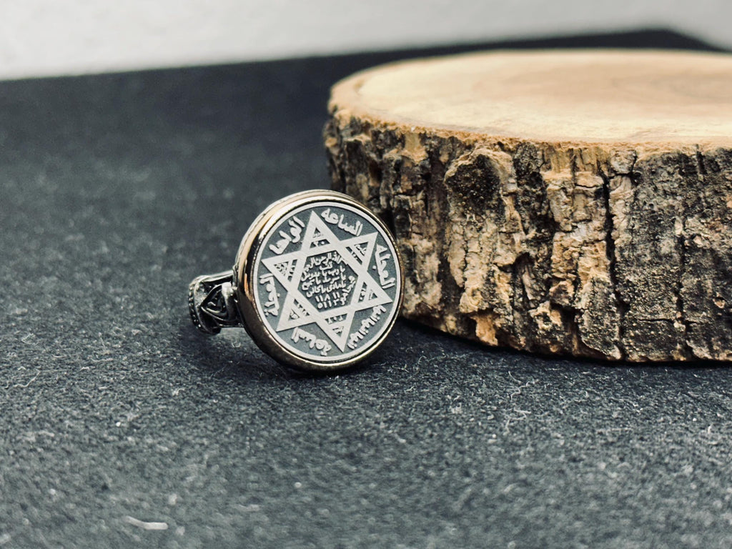 Sterling Silver Seal of Solomon Ring - Turkish Handmade Jewelry