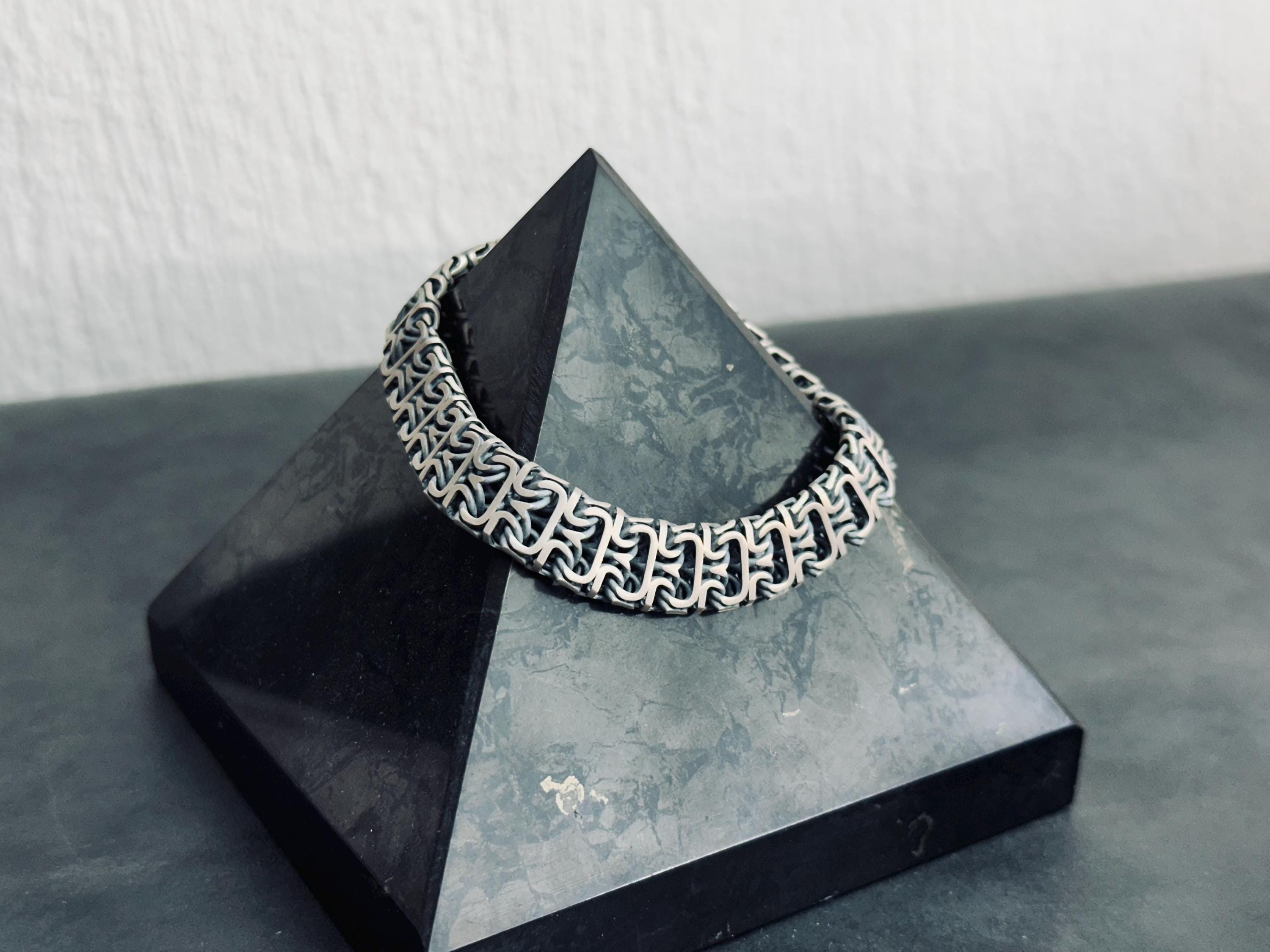 Viking Sterling Silver Bracelet - Bold Franco Link Chain for Men