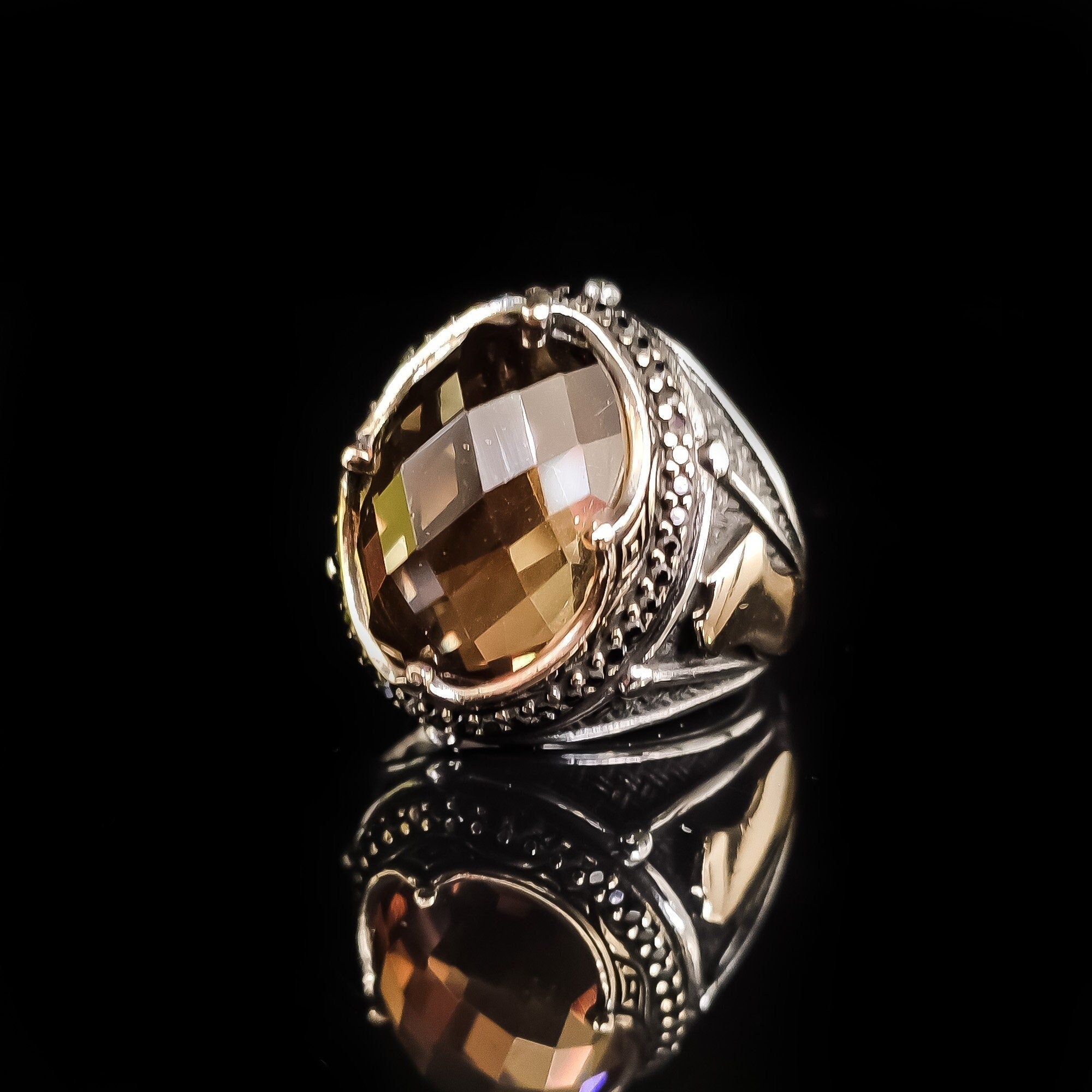Unisex Sultanit Ring, Sterling Silver (Handmade, Color-Shift Stone)