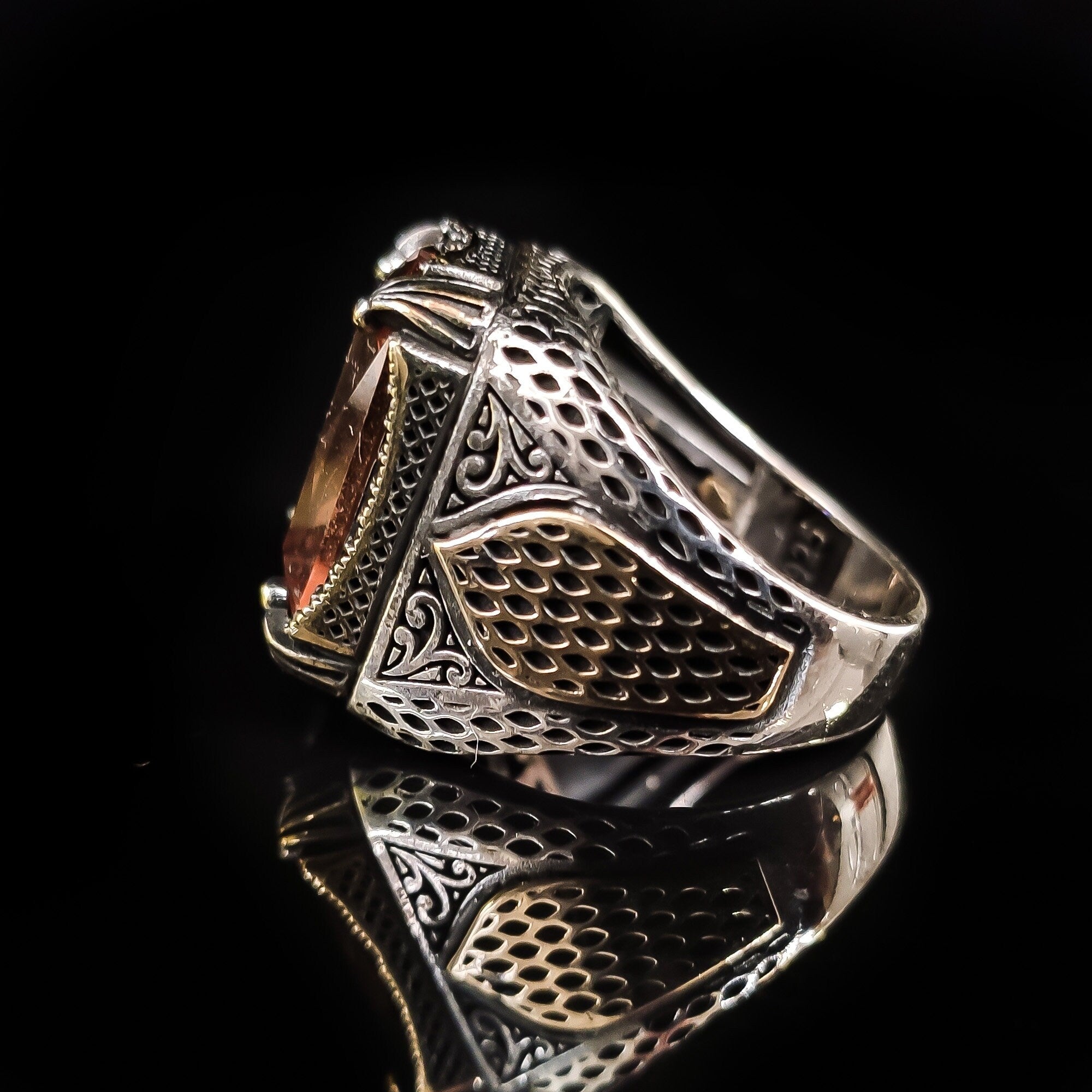 Sultanit Gemstone Ring: Sterling Silver Ottoman Design