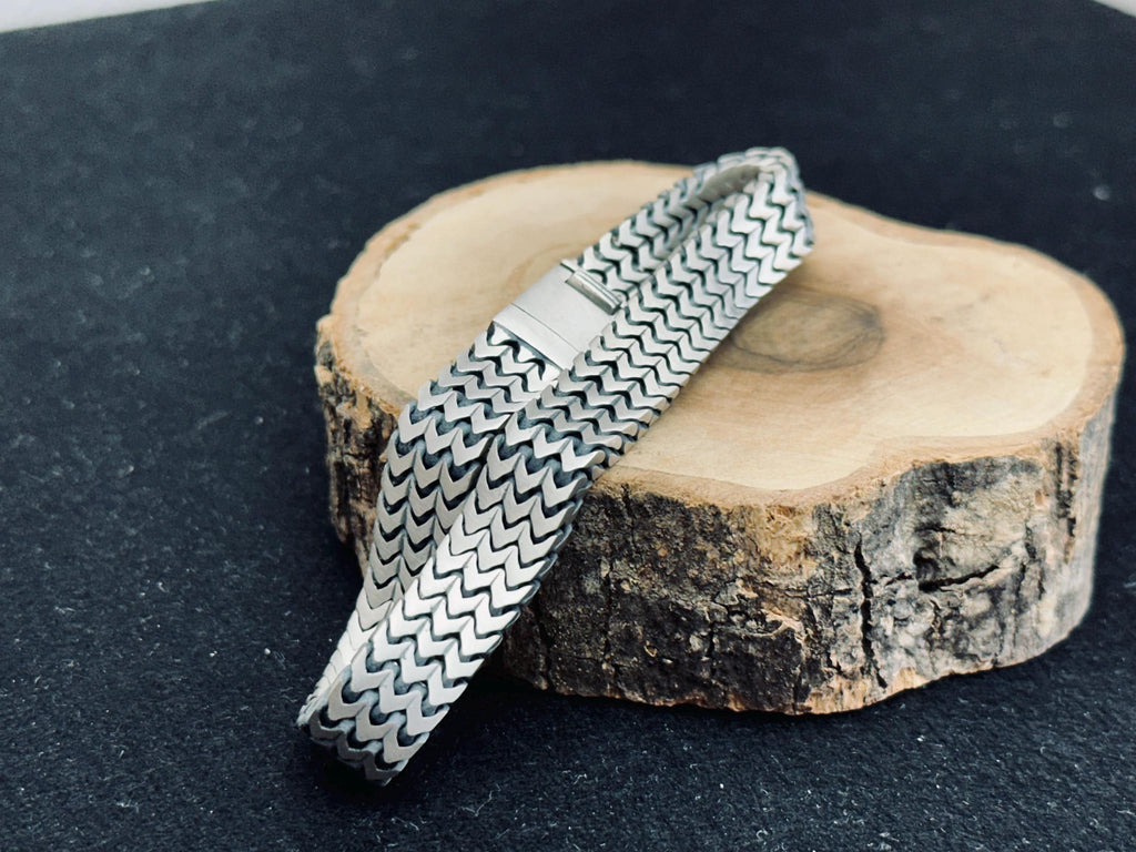 Men's Chain Bracelet: Sterling Silver Handmade - 925 Silver