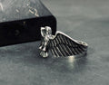 Eagle Sterling Silver Ring: Nordic Style (Handmade Oxidized Band)