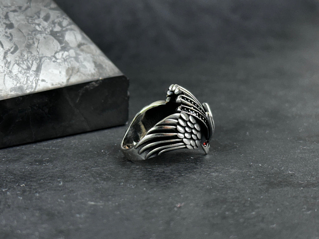 Artisan Sterling Silver Eagle Ring (Handmade, Solid 925)