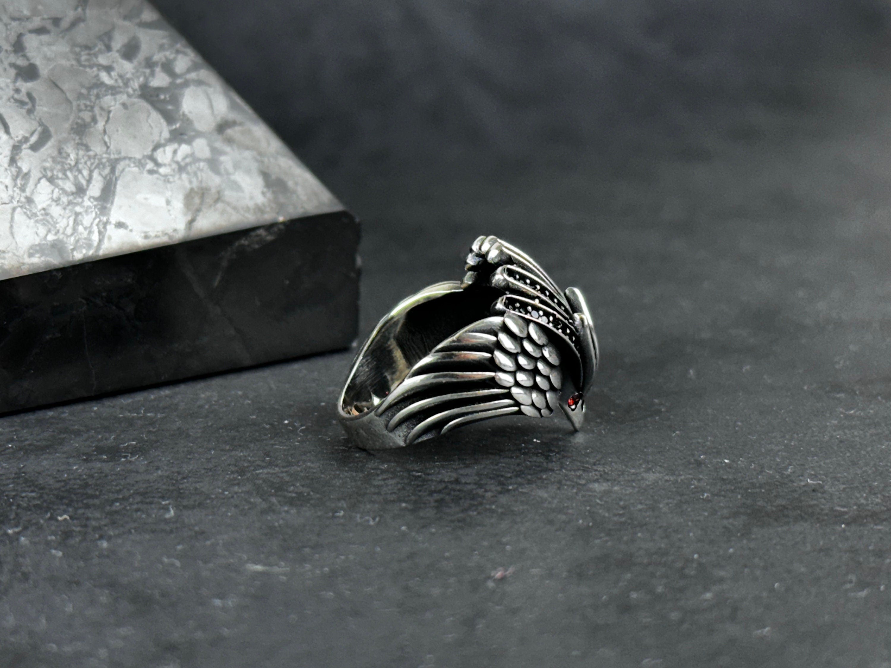 Artisan Sterling Silver Eagle Ring (Handmade, Solid 925)