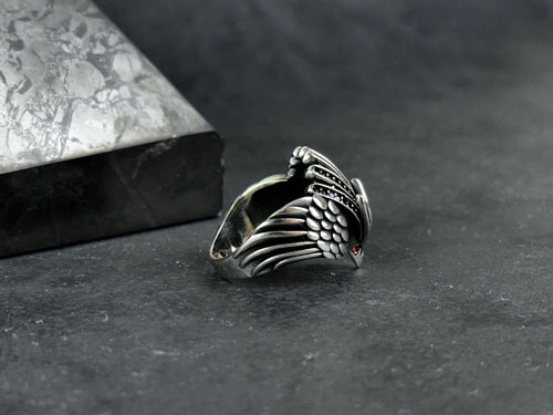 Artisan Sterling Silver Eagle Ring (Handmade, Solid 925)