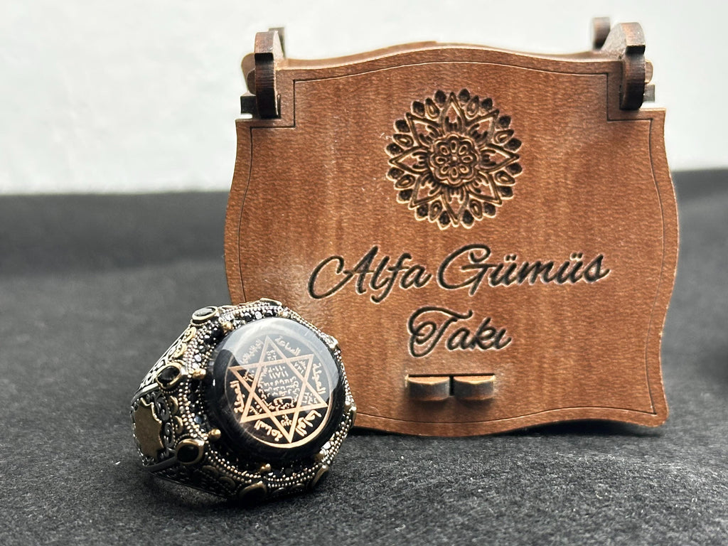 Sterling Silver Seal of Solomon Ring: Handmade Ottoman Design