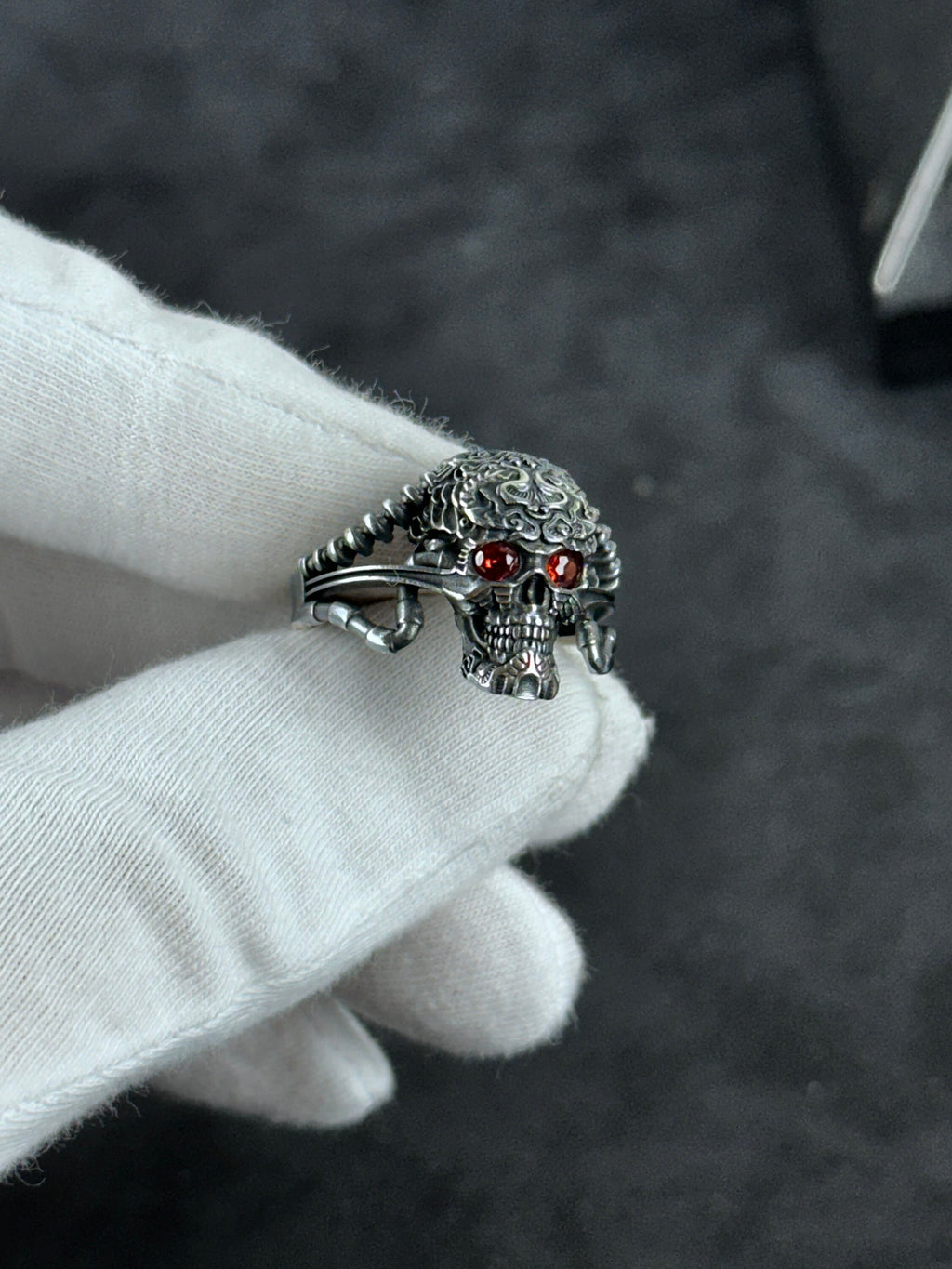 Jawless Skull Ring: Gothic Sterling Silver (Handmade Statement Piece)