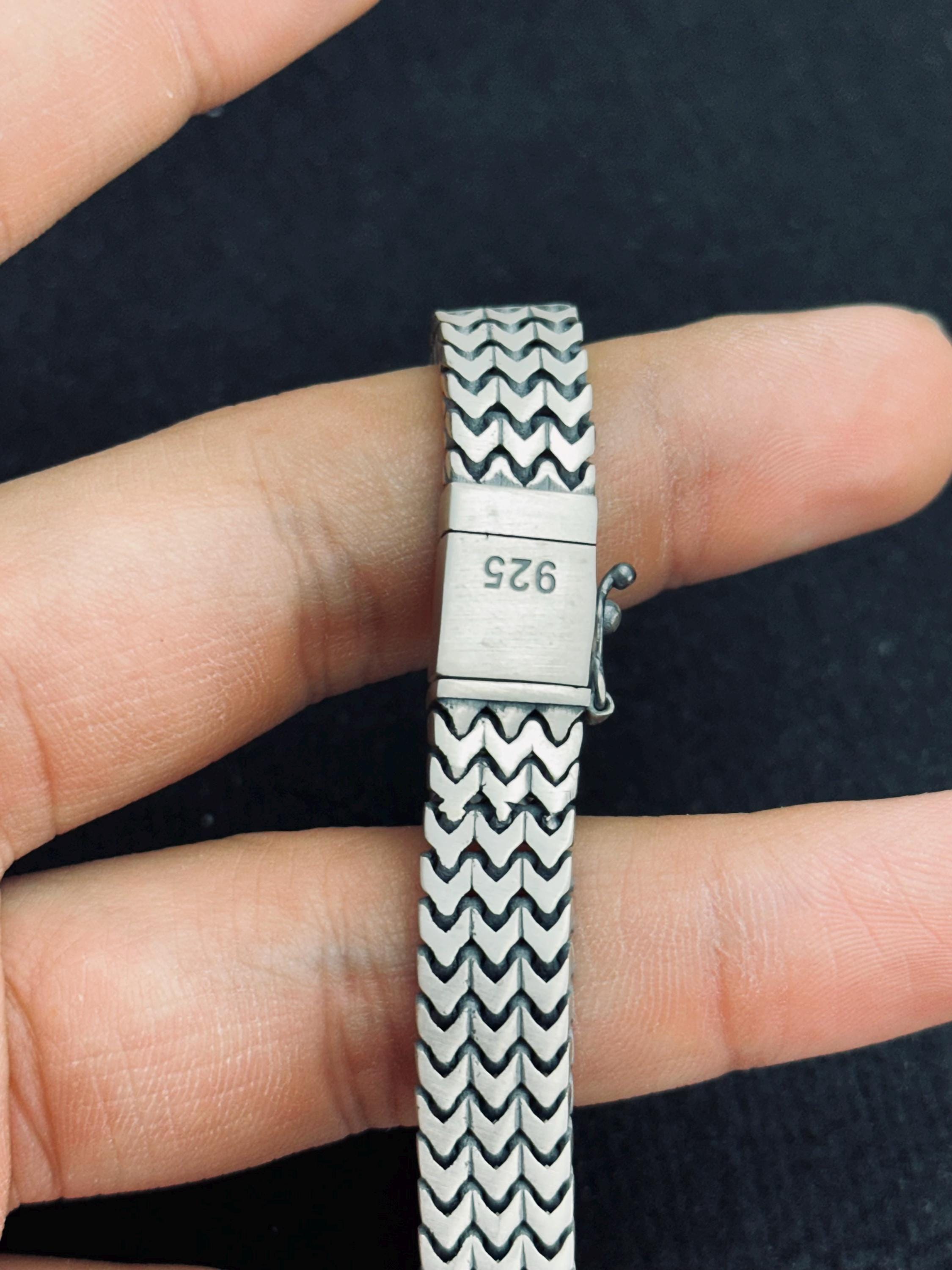 Men's Chain Bracelet: Sterling Silver Handmade - 925 Silver