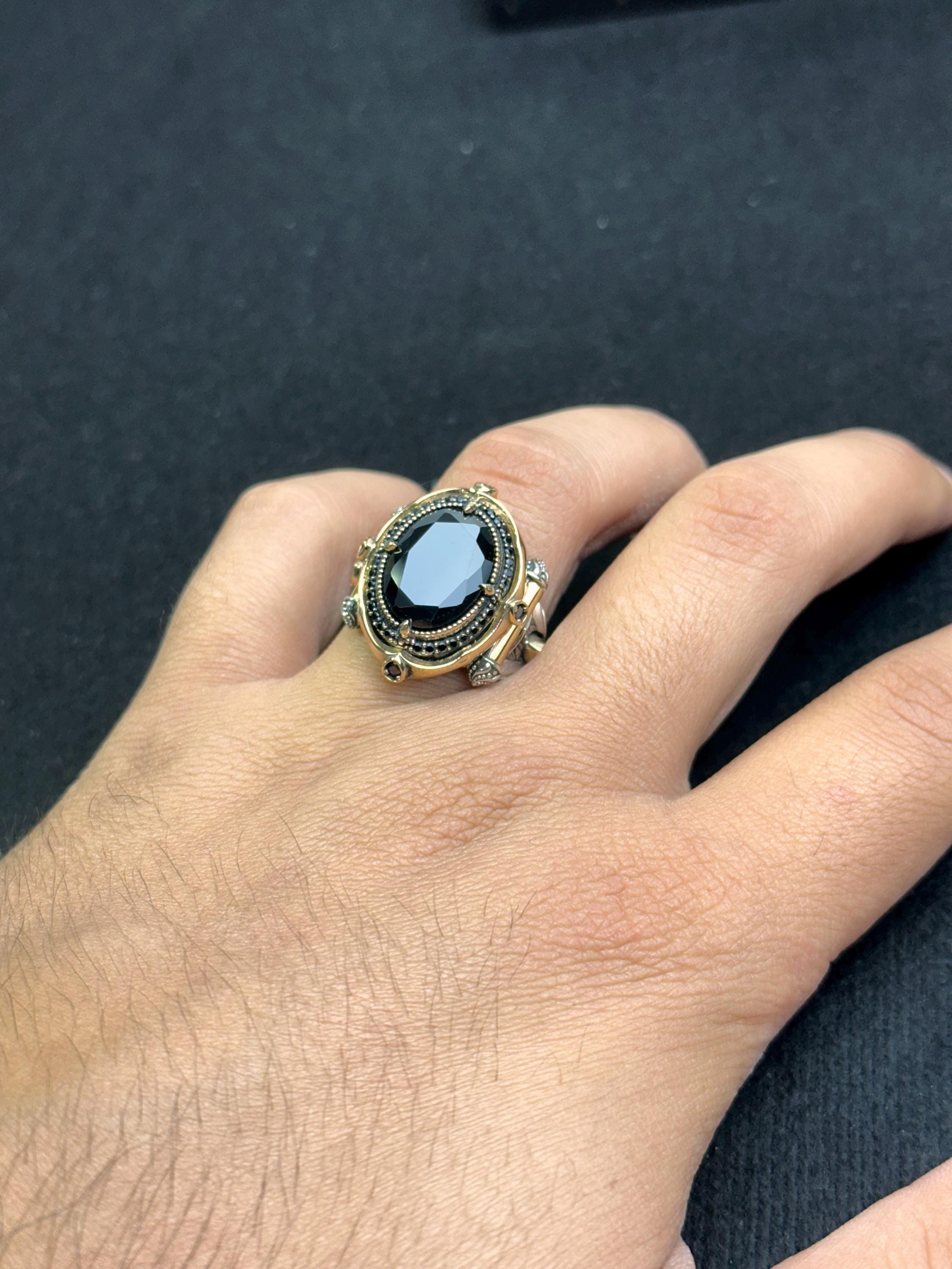 Sterling Silver Oval Ring: Handmade with Shiny CZ Stone