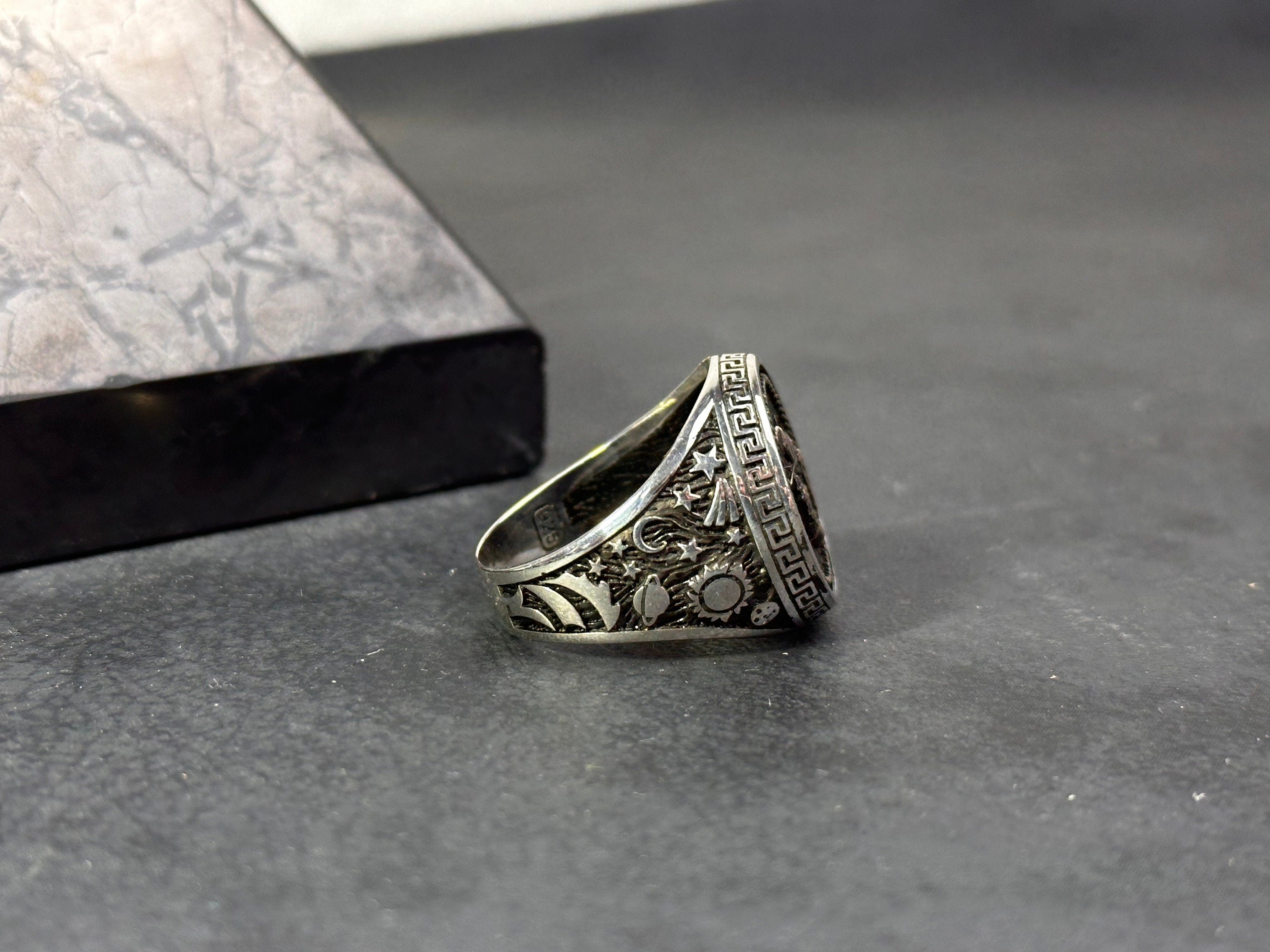 Cancer Zodiac Ring - Dainty Sterling Silver Astrology Band