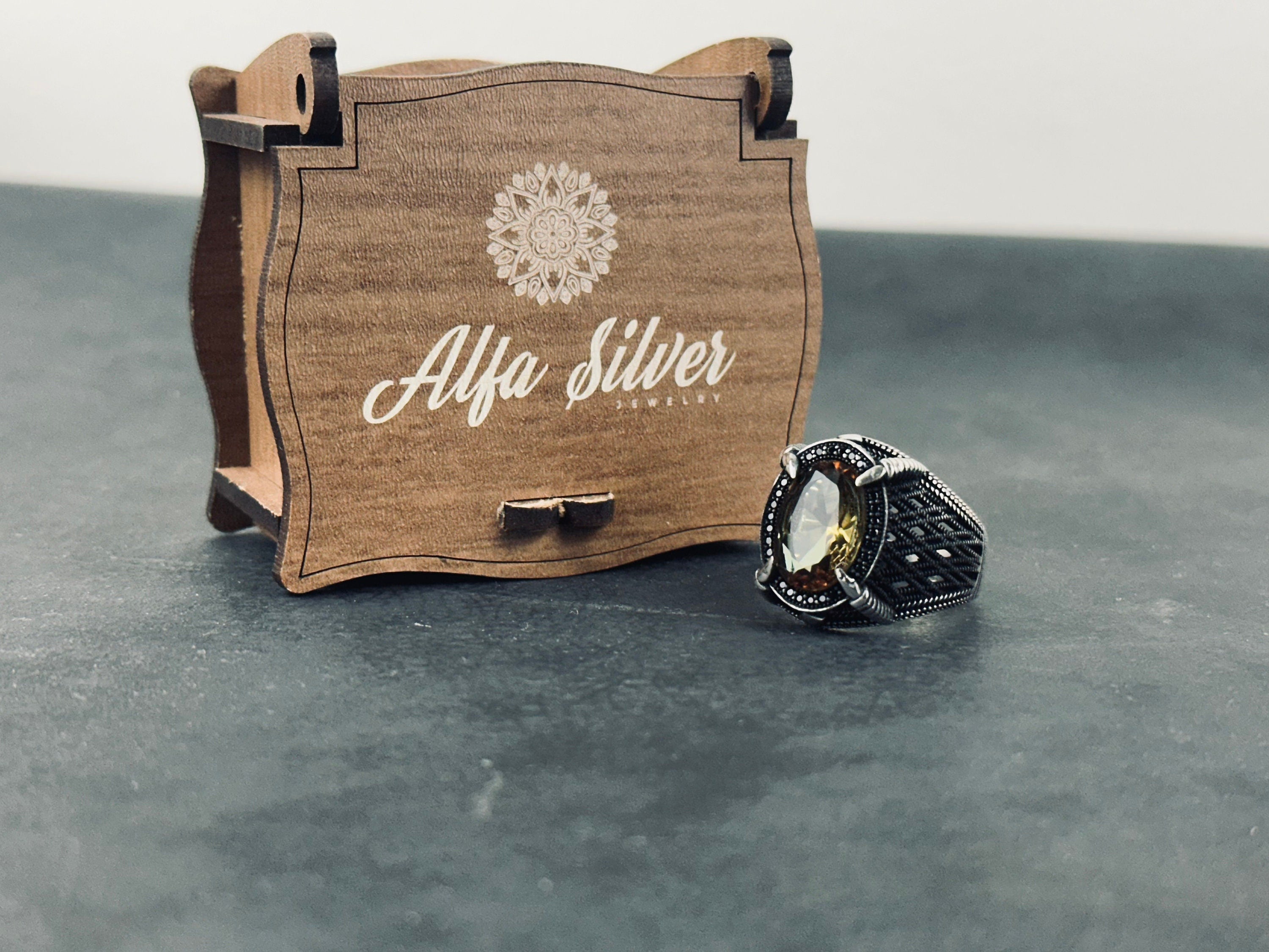 Silver Statement Ring: Sultanit Gemstone Color Shift (Men's Size)