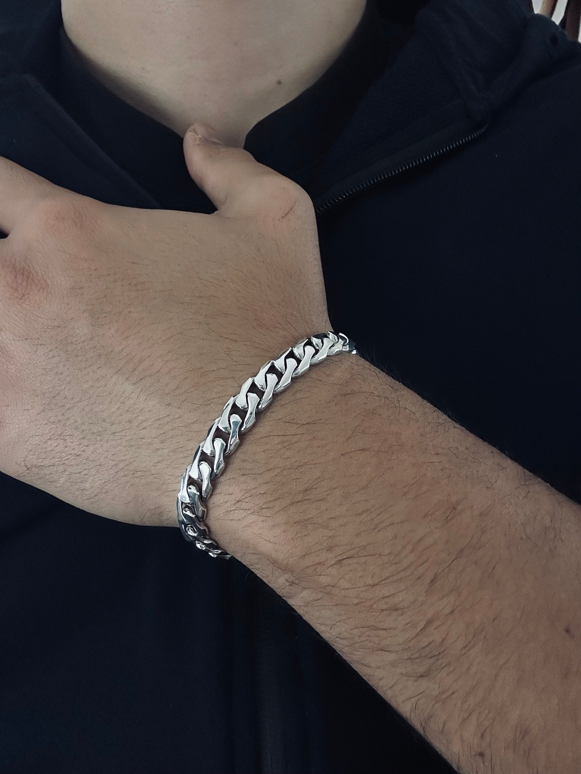 Personalized Silver Bracelet: Handmade, Custom Engraved Gift
