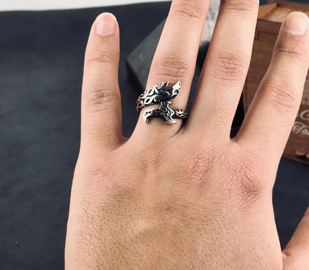 Sterling Silver Sword Ring - Adjustable Zulfiqar Style