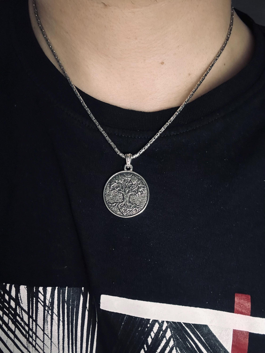 Yggdrasil Silver Necklace: Handmade Viking Tree of Life Pendant