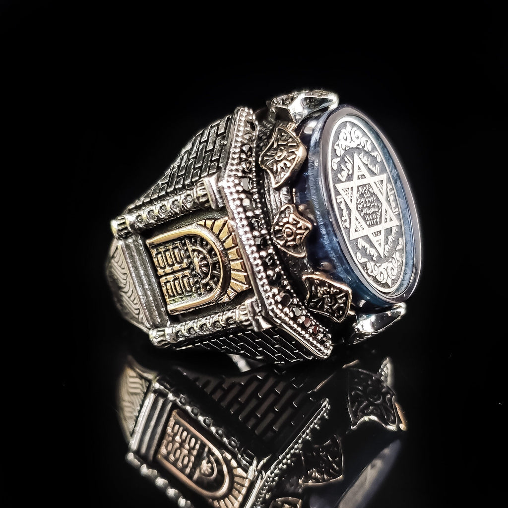 Sterling Silver Seal of Solomon Ring (Handmade, Zultanite Stone)