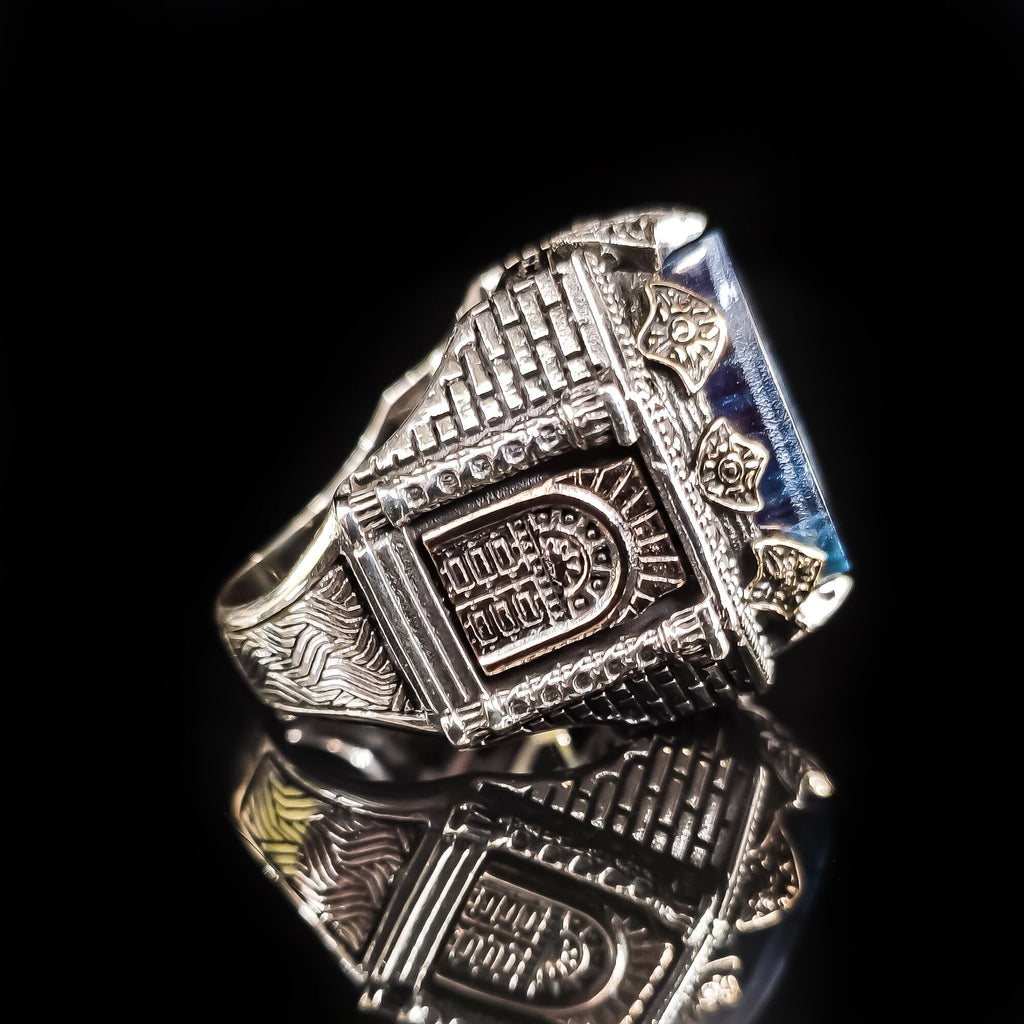 Sterling Silver Seal of Solomon Ring (Handmade, Zultanite Stone)