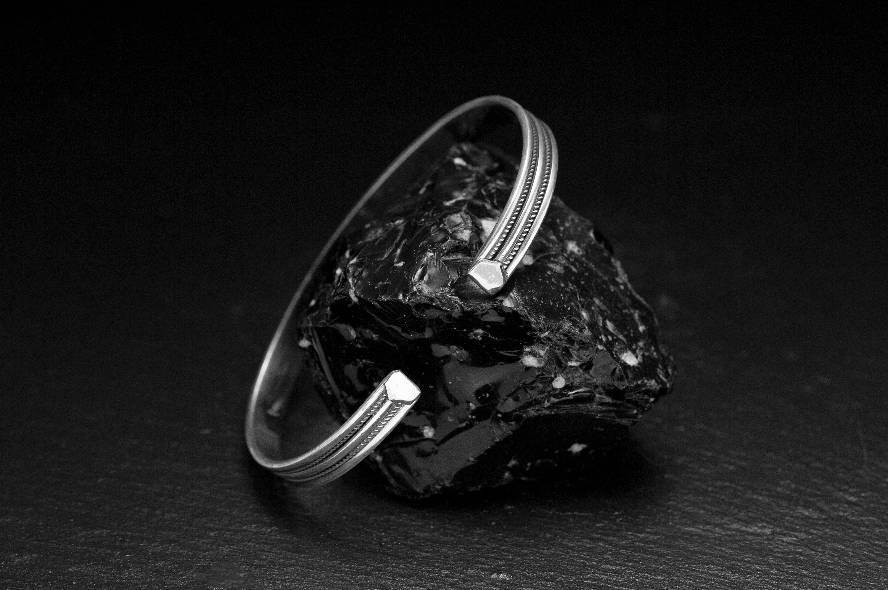 Engraved Silver Cuff Bracelet: Handmade Sterling - Gift Box Included