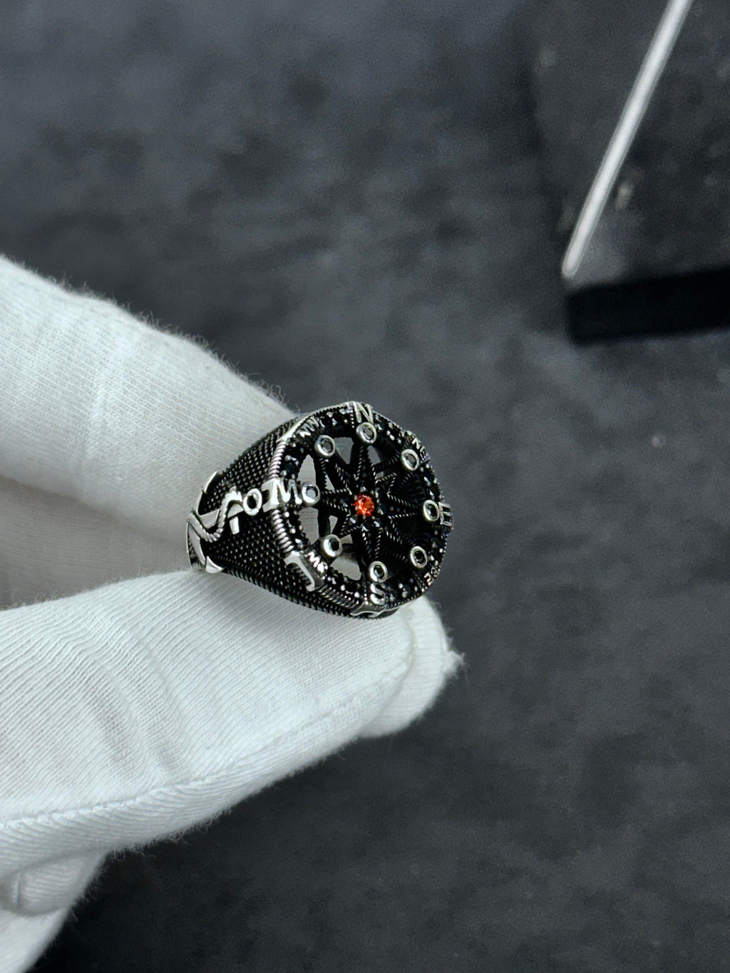 Sailor Sterling Silver Compass Ring (Handmade, Gift Box Included)