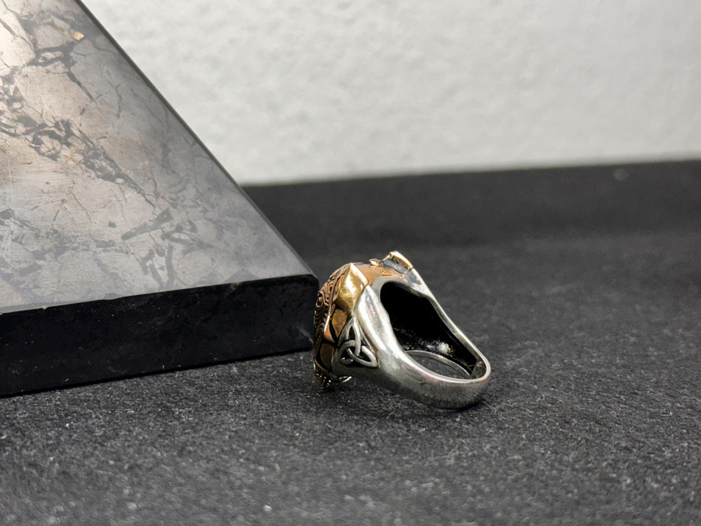 Wolf Ring: Nordic Viking Style (Gold Plated Sterling Silver)