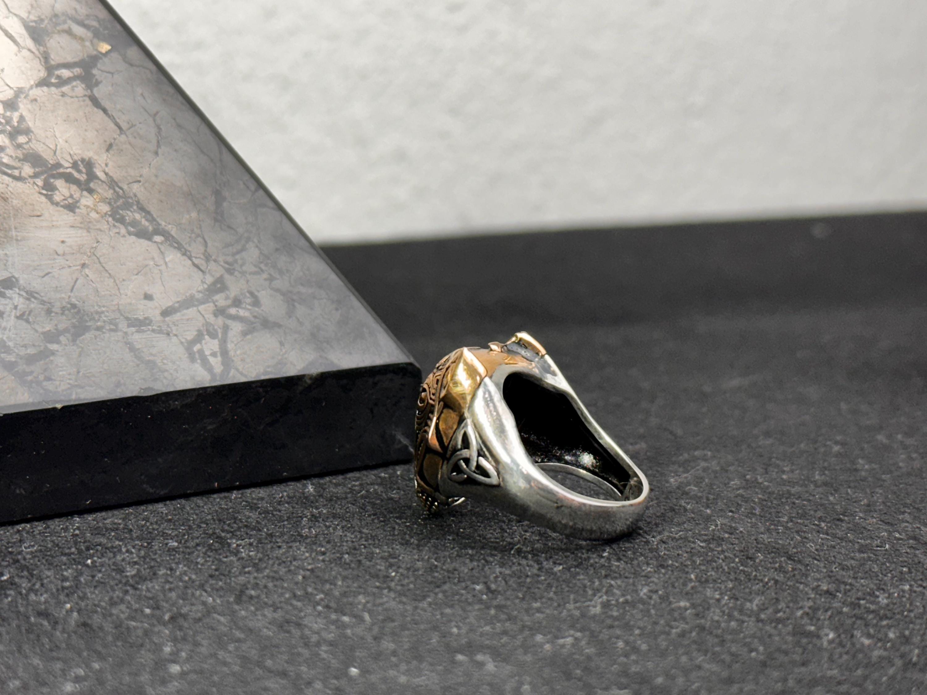 Wolf Ring: Nordic Viking Style (Gold Plated Sterling Silver)