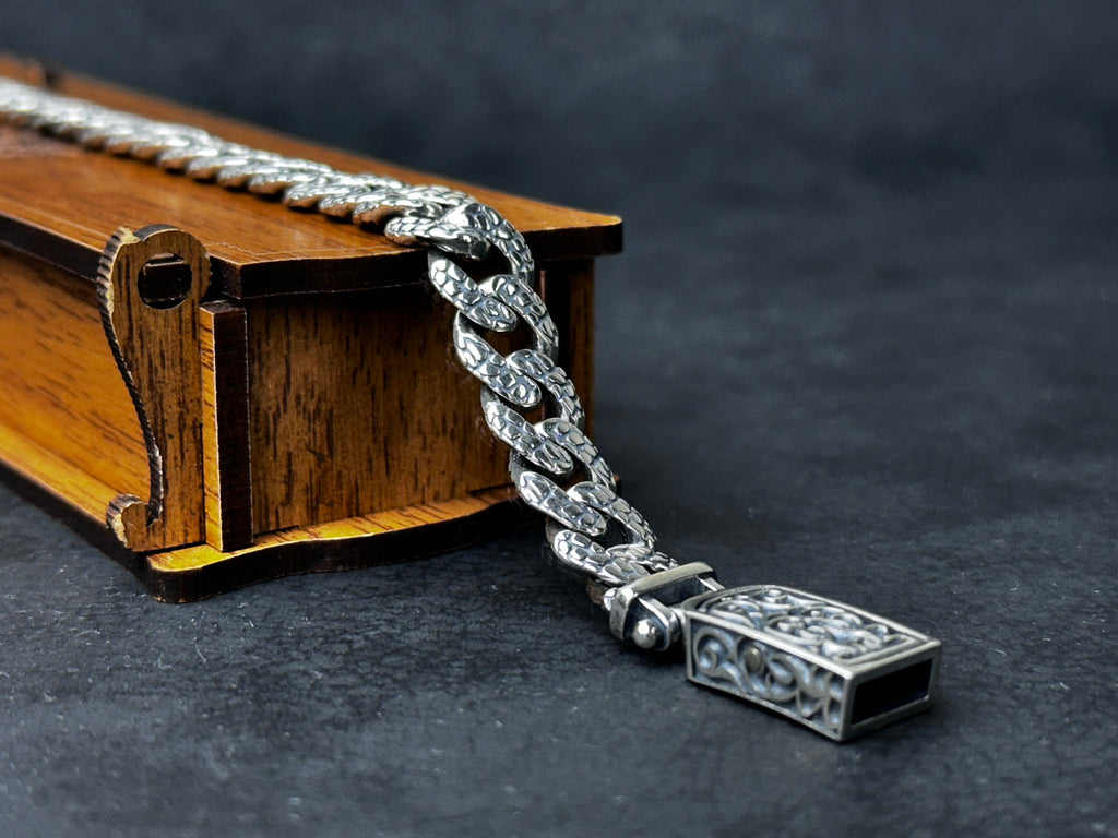 Silver Bracelet: Handmade with New Chain Design - Custom Engraved