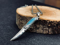 Silver Sword Necklace: Turquoise Dagger Pendant (Chain Length Options)