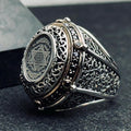Seal of Solomon Ring: Handmade Sterling Silver - Islamic Calligraphy