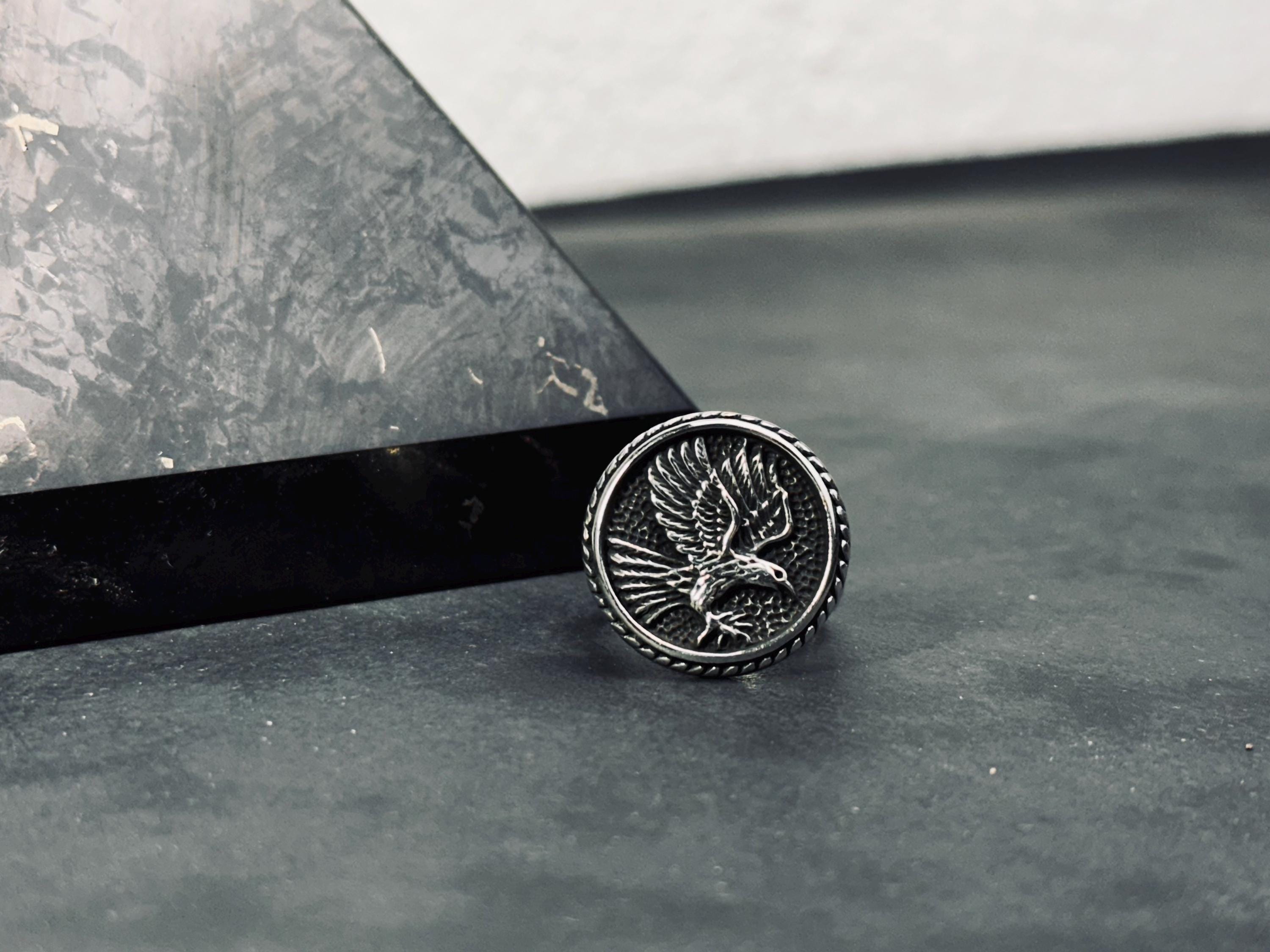 Raven Signet Ring: Sterling Silver Gothic Style (Men's Handmade)