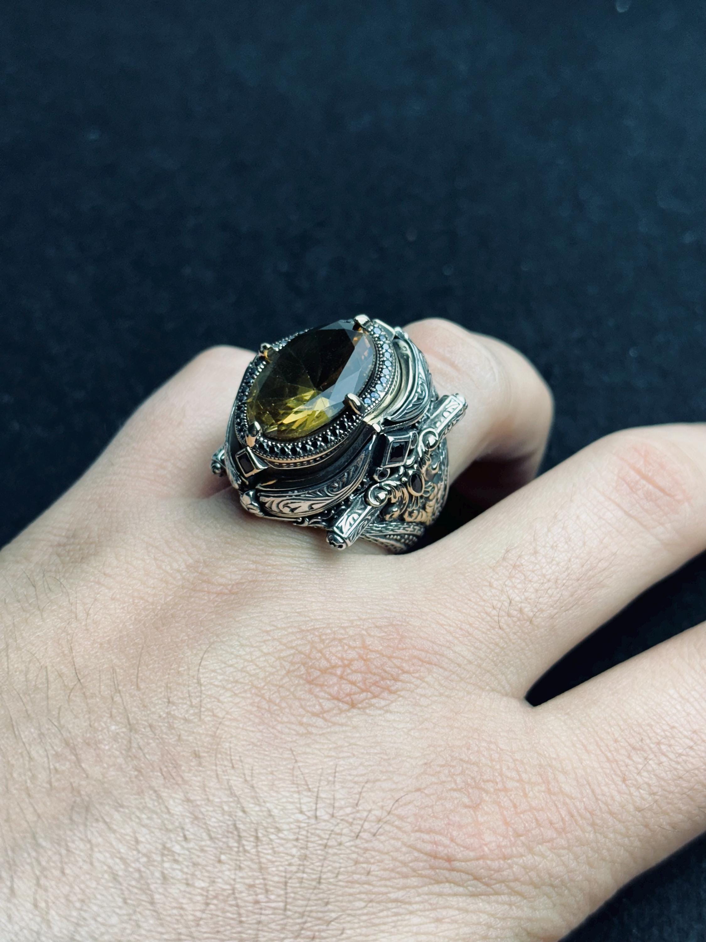Sultanit Statement Ring: Color Changing Gemstone (Sterling Silver, Handmade)