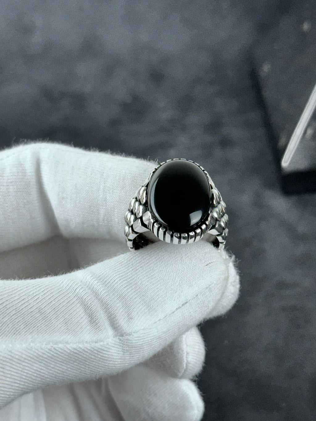 Statement Onyx Ring: Sterling Silver Jewelry (Gift Box Included)