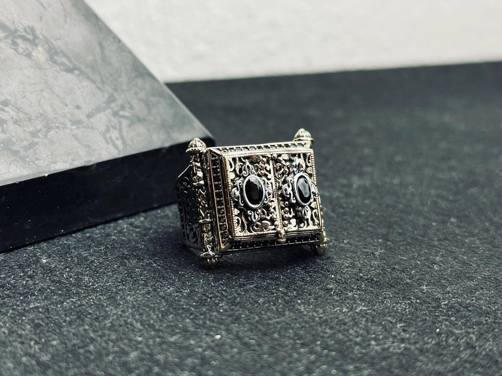 Book Design Ring: Handmade Sterling Silver Jewelry (Unisex)