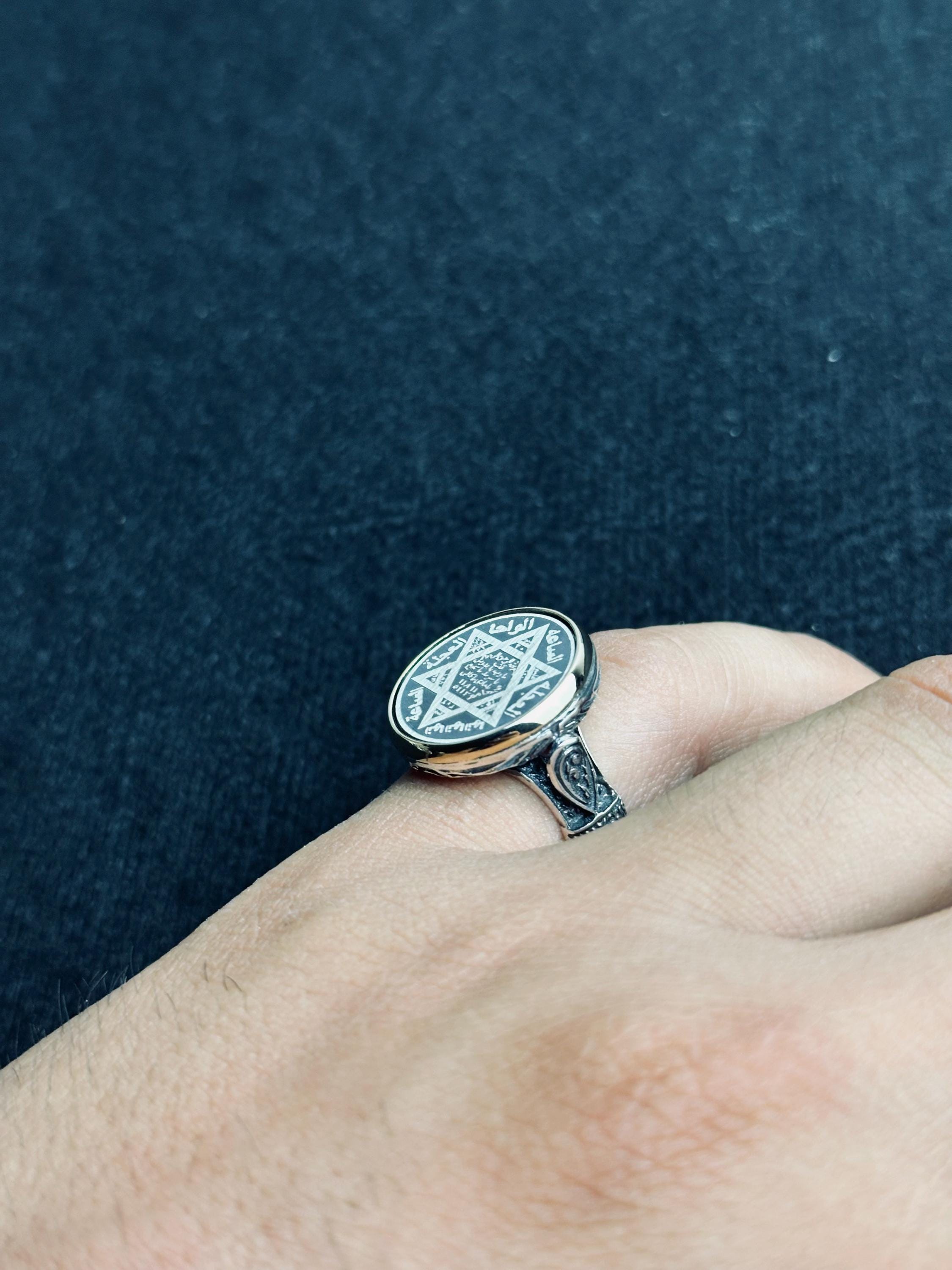 Seal of Solomon Sterling Silver Ring - Handmade Spiritual Amulet