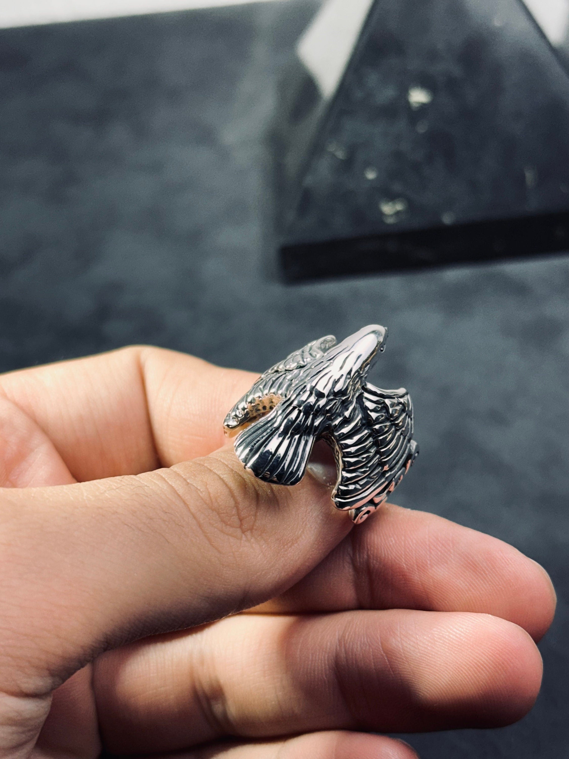 Falcon Ring: Solid Sterling Silver Minimalist Style (Men's Jewelry)