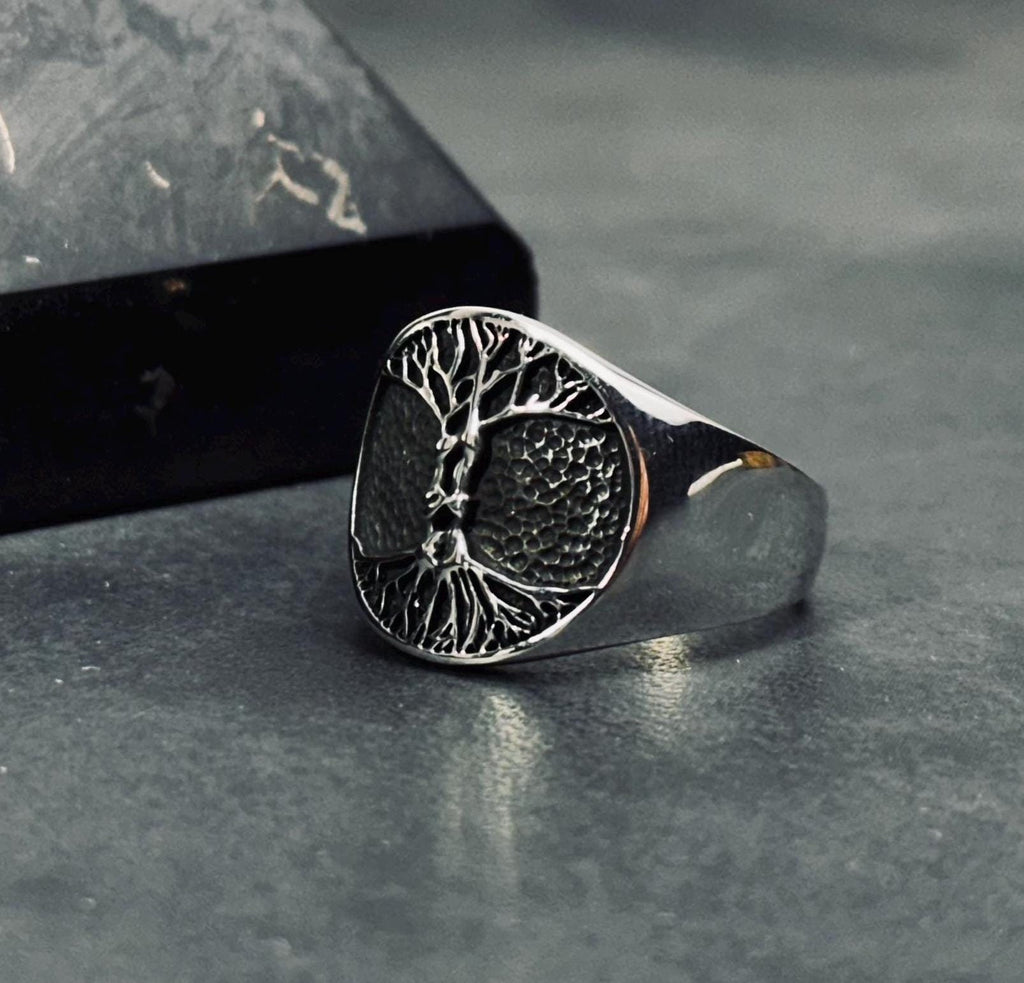 Yggdrasil Tree of Life Ring - Sterling Silver Men's Jewelry