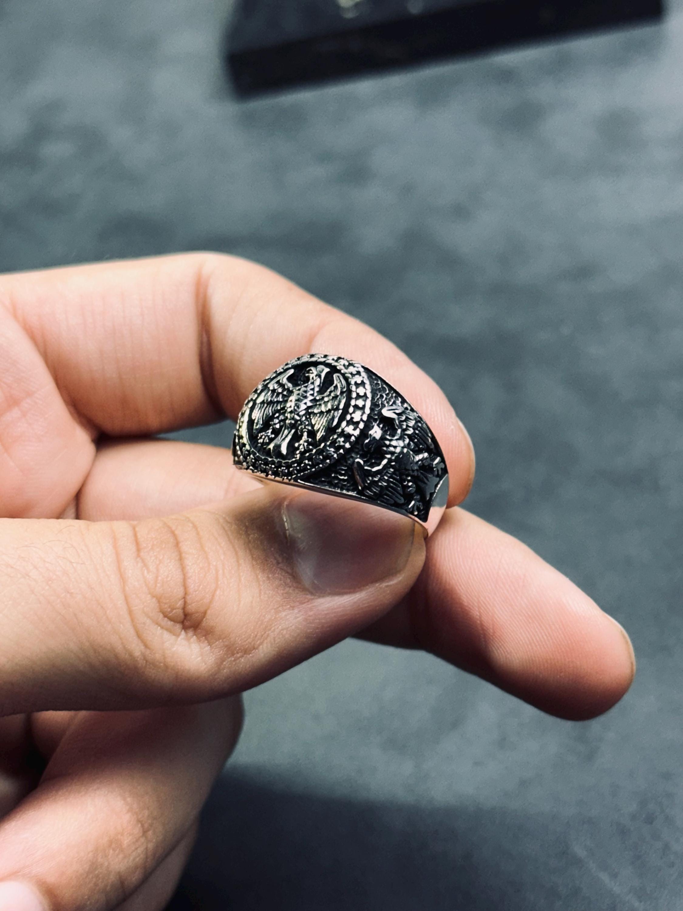 Raven Signet Ring: Sterling Silver Viking Jewelry (Handmade)