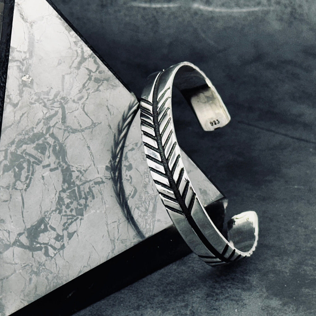 Sterling Silver Arrow Cuff Bracelet - Handmade Unisex Jewelry