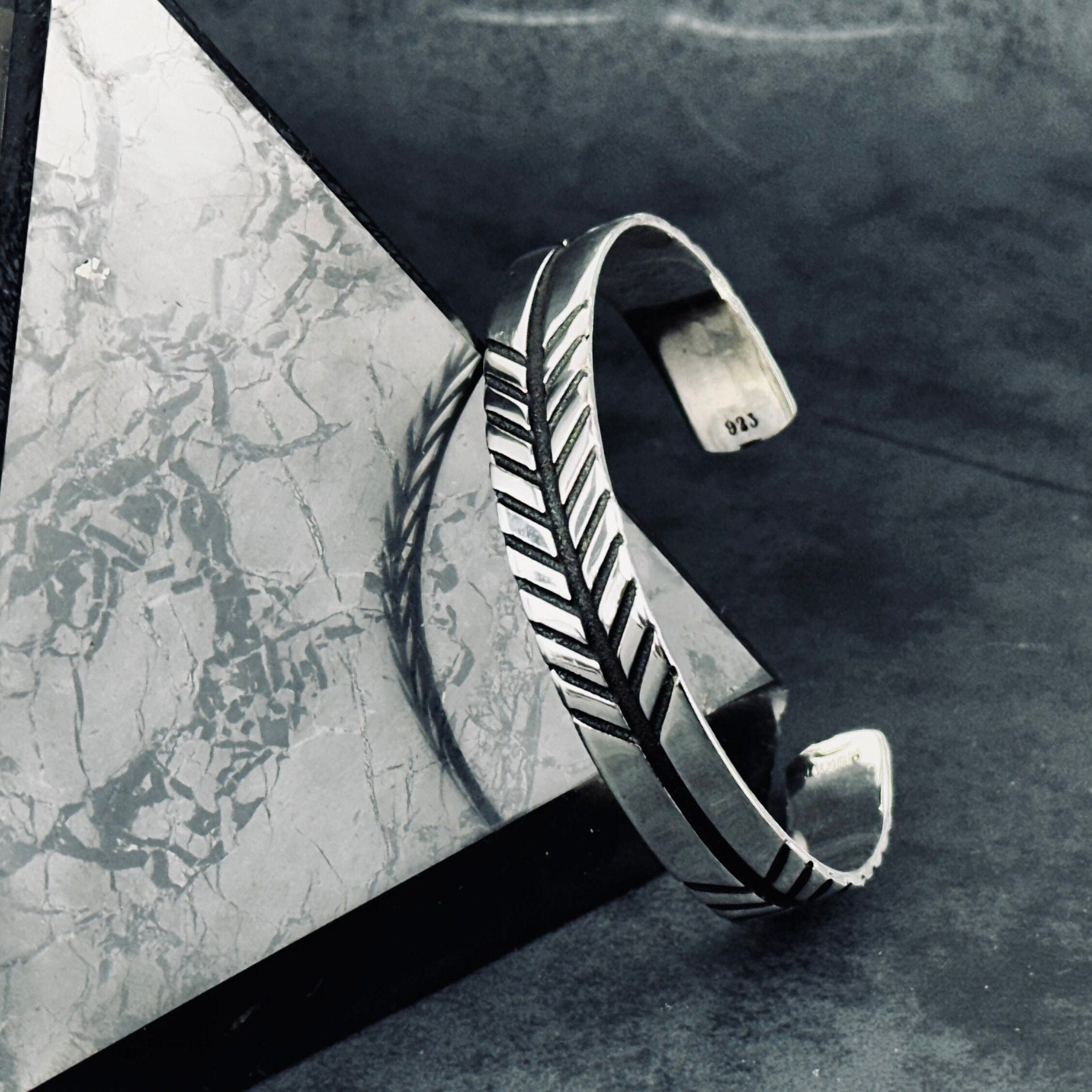Sterling Silver Arrow Cuff Bracelet - Handmade Unisex Jewelry
