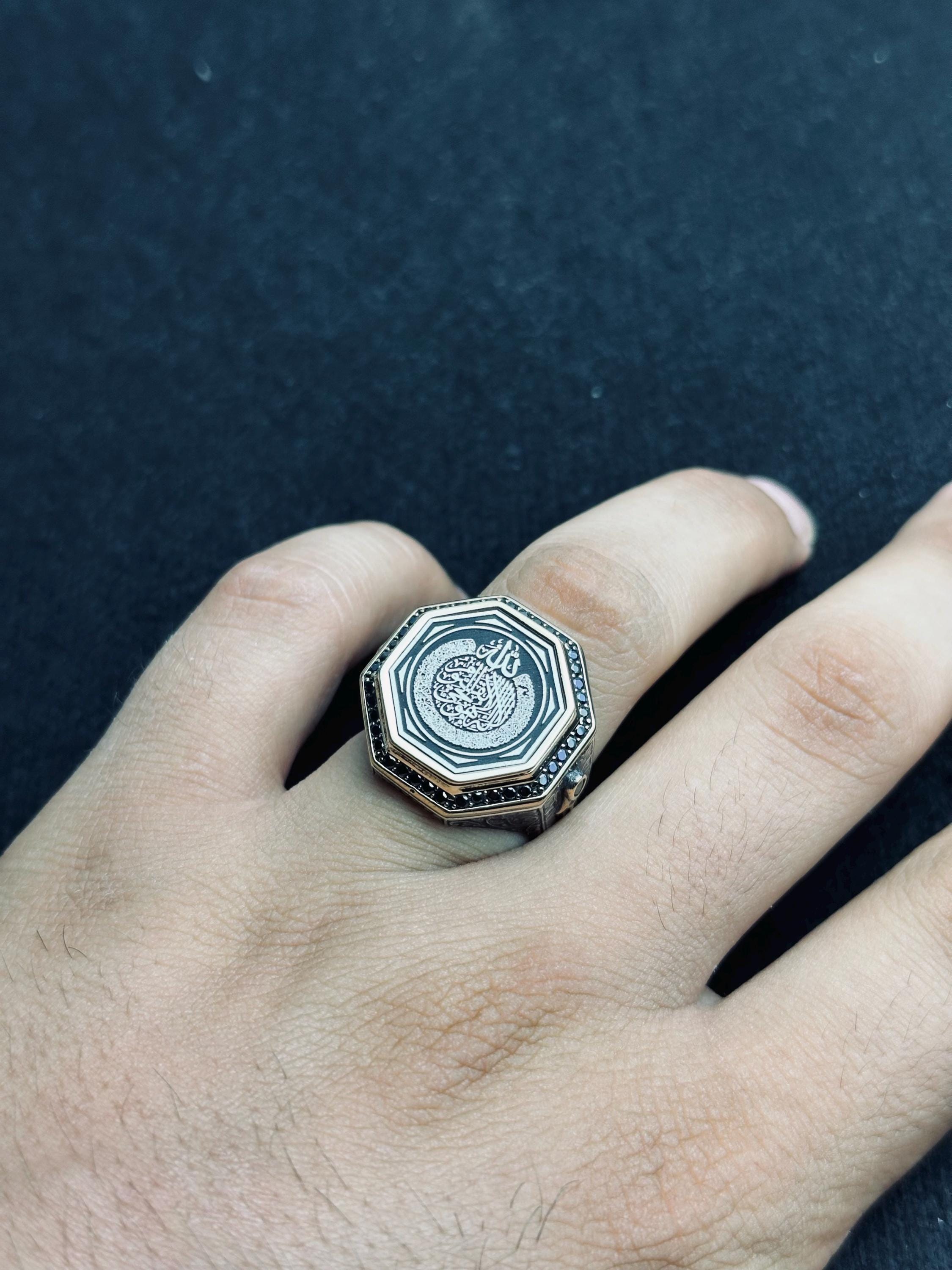 Islamic Silver Ring: Arabic Calligraphy - Handmade 925 Sterling