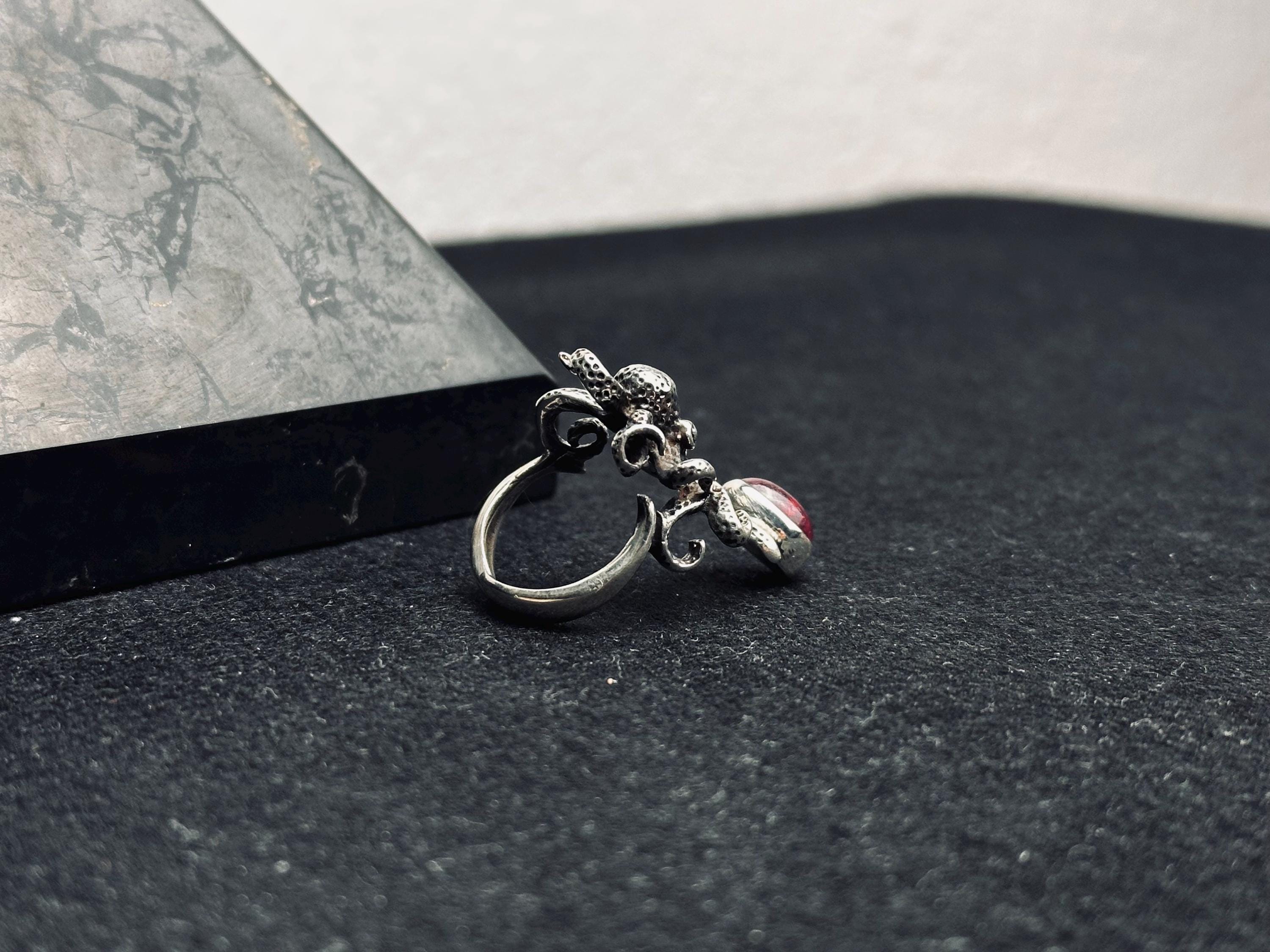 Octopus Sterling Silver Ring - Unique Handmade Sea Jewelry