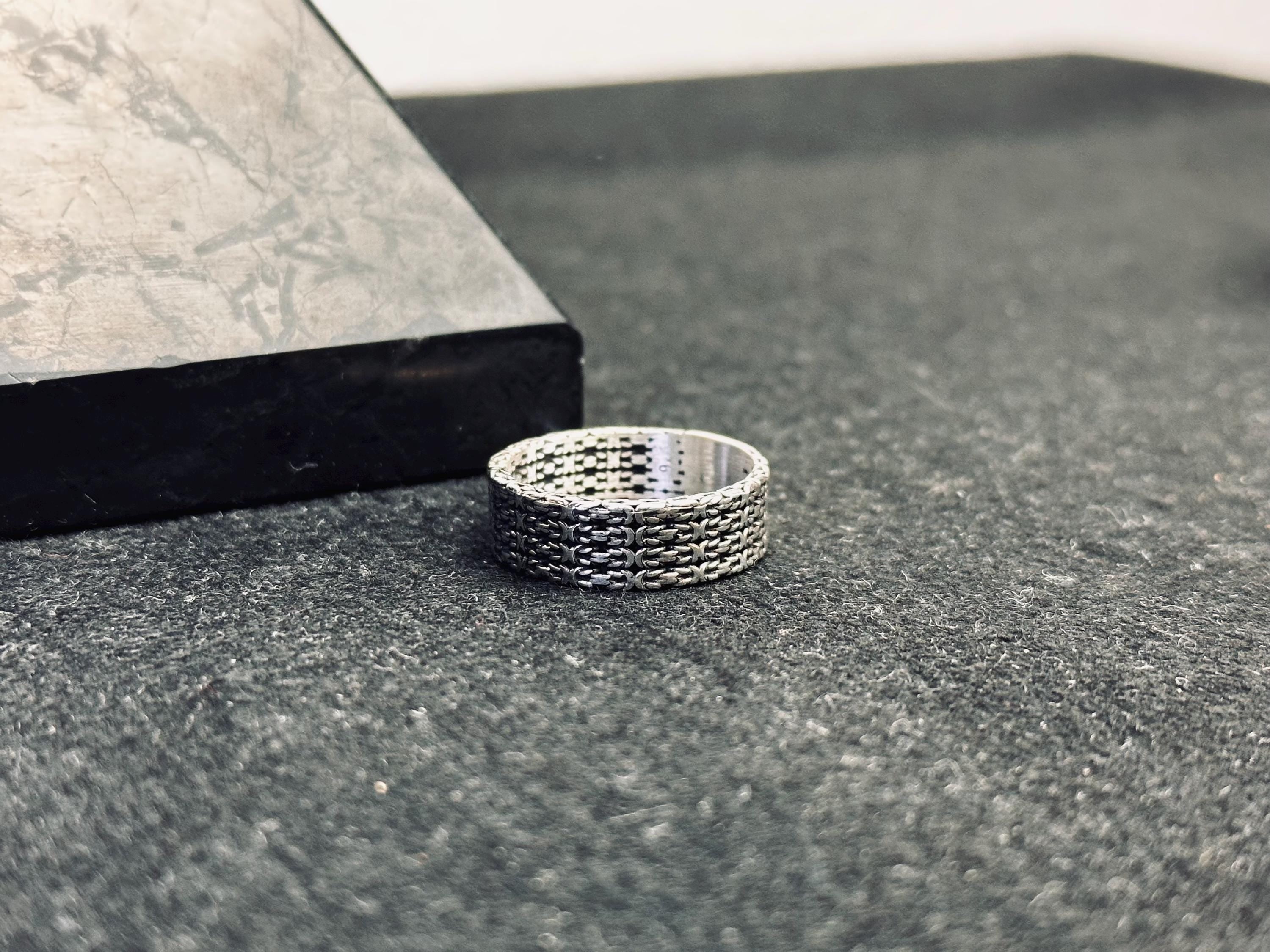 Sterling Silver Band Ring: Minimalist Design with Custom Engraving