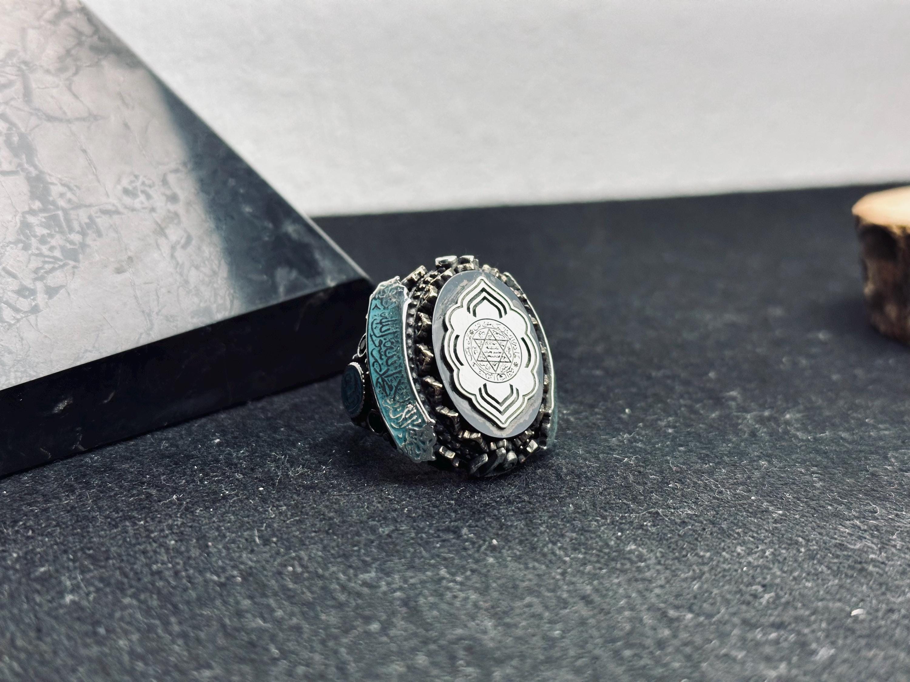 Men’s Solomon Seal Ring: Sterling Silver - Islamic Protection Jewelry