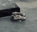 Men's Sterling Silver Claw Ring, Bold Artisan Style (Adjustable)