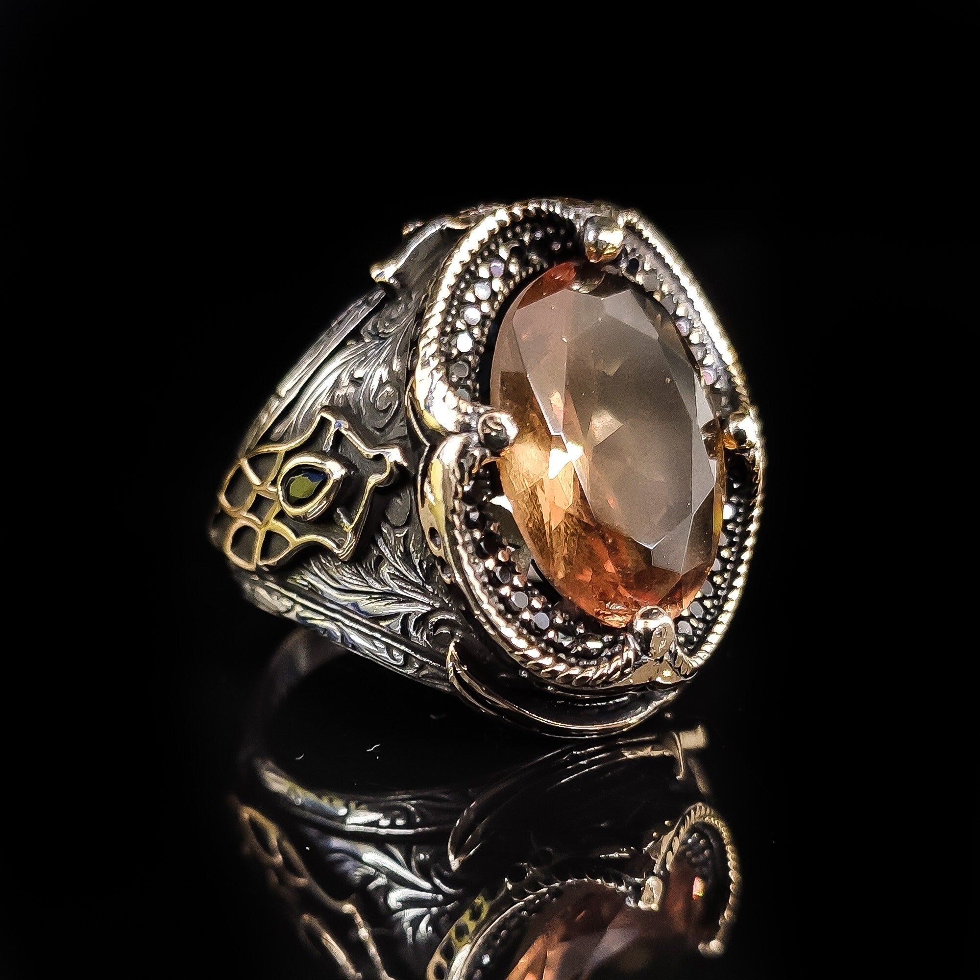 Sultanite Silver Ring, Color Change Gemstone (Men's Statement Jewelry)