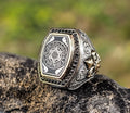 Sterling Silver Ring: Solomon Seal Vintage Design (Handmade, Size Adjustable)