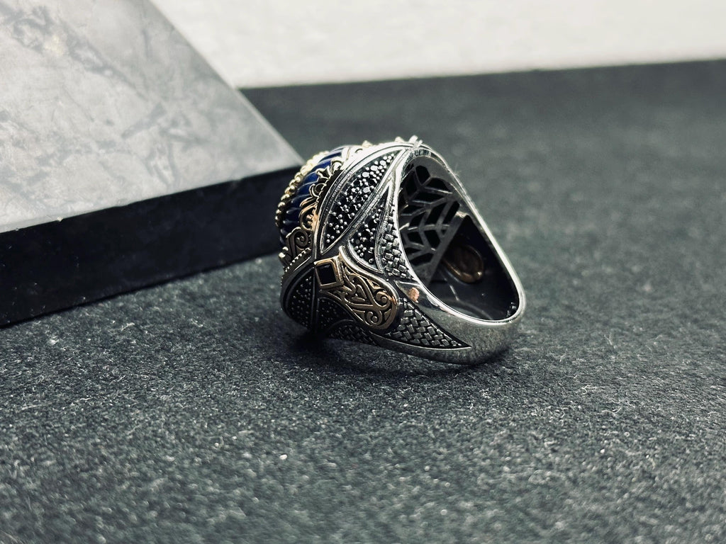 Islamic Statement Ring: Arabic Prayer Engraving (Sterling Silver)